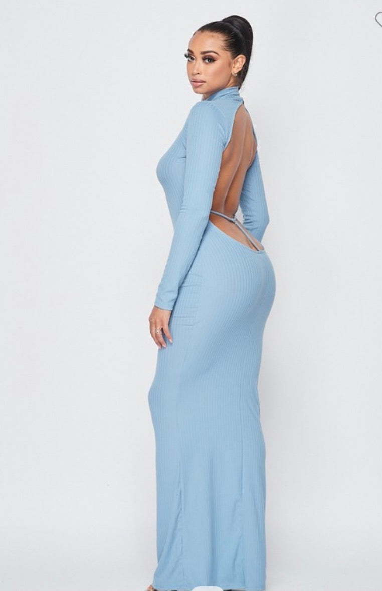 Sexy High Neck Backless Maxi Dress
