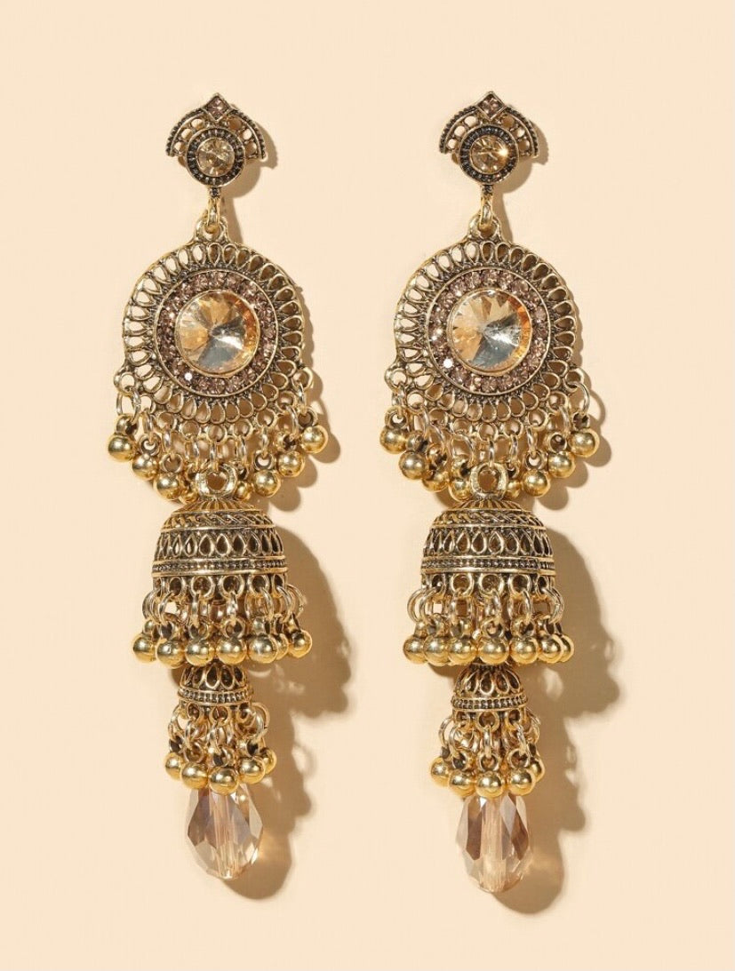 Gold Jhumka Earrings for Women | Indian Drop Jhumka Earrings Online