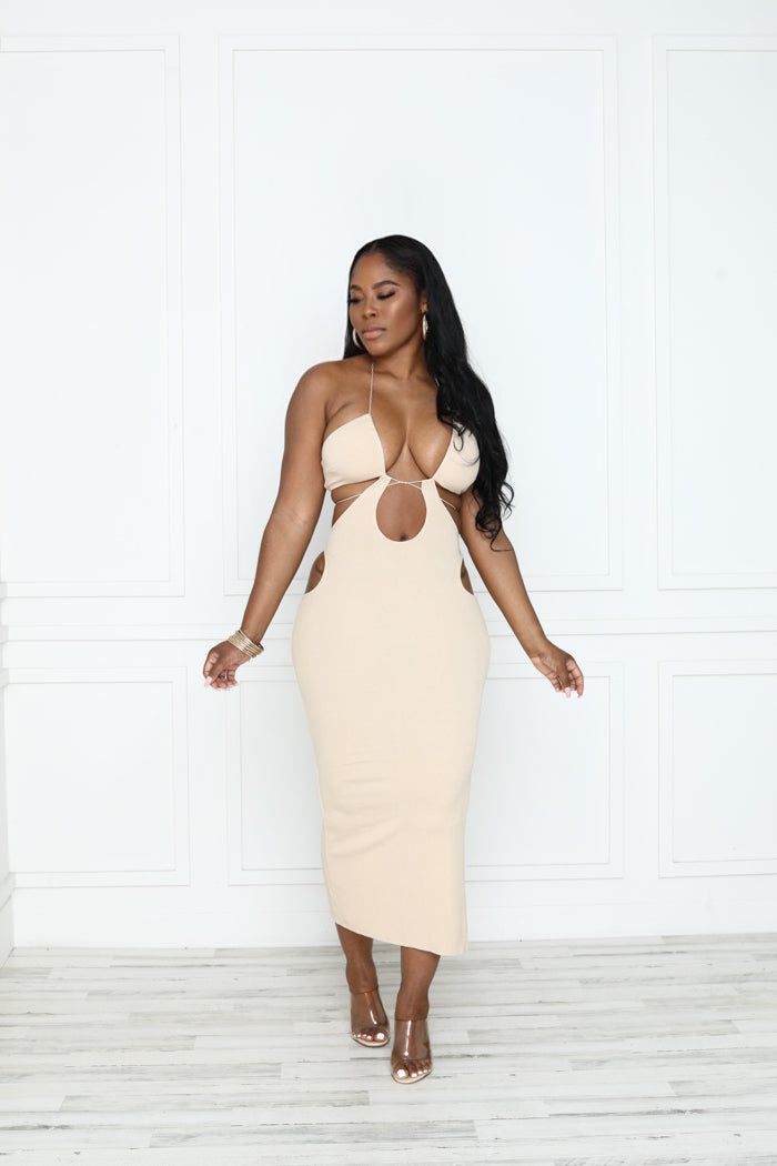 cut out halter maxi dress cut out halter maxi dress