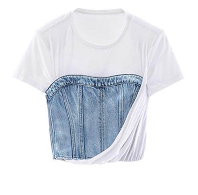 Solid Denim Ruffled two pieces - ggfiona