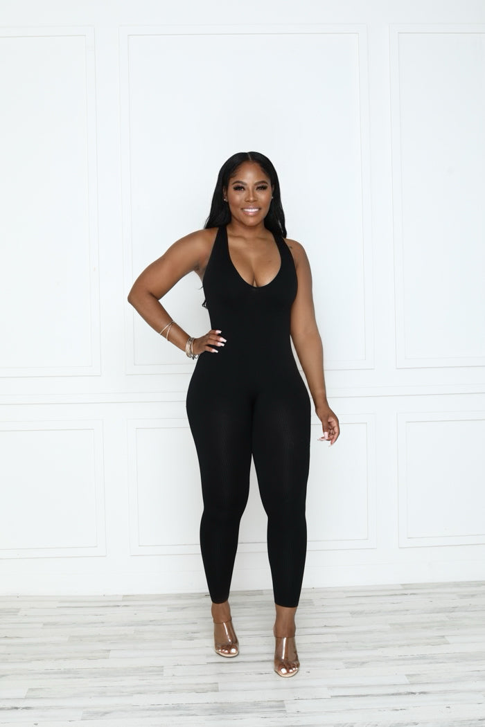 Neckline Fitted Jumpsuit